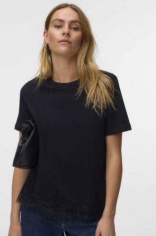 VMSARA Cotton T-shirt with lace