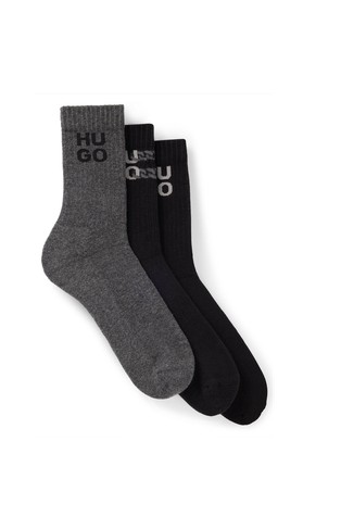 Paket od 3 para logo čarapa od mješavine pamuka