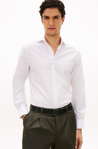 TH Flex slim fit košulja od mješavine pamuka