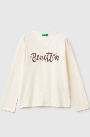 Pamučna majica dugih rukava sa šljokicama