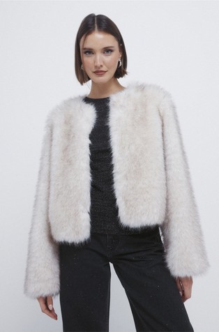 Kratka jakna od umjetnog krzna