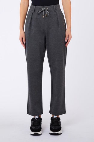 Drawstring trousers in viscose-blend