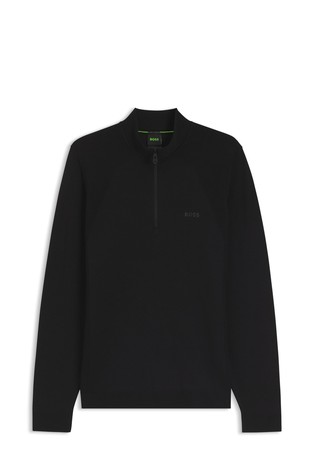 Zip-neck sweater in a cotton blend