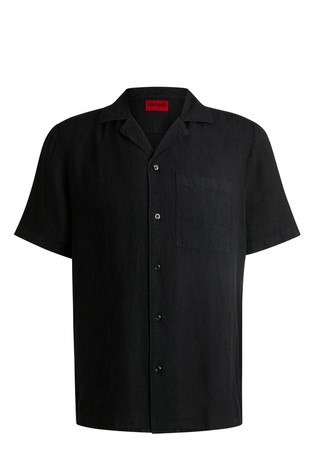 Relaxed fit lanena košulja kratkih rukava