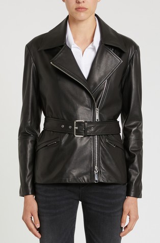 Nappa leather biker jacket