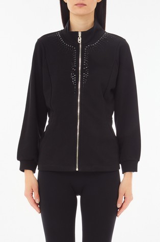 Pulover od mješavine pamuka s ukrasnim kamenčićima