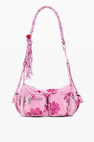 Denim torbica s cvjetnim uzorkom