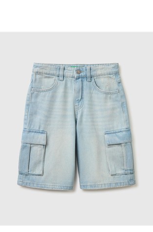 Denim Bermuda shorts with cargo pockets