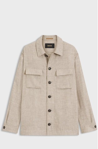 Relaxed fit overshirt in wool-blend
