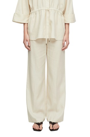Wide-leg trousers in lyocell and viscose blend