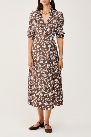 Midi haljina na preklop s uzorkom