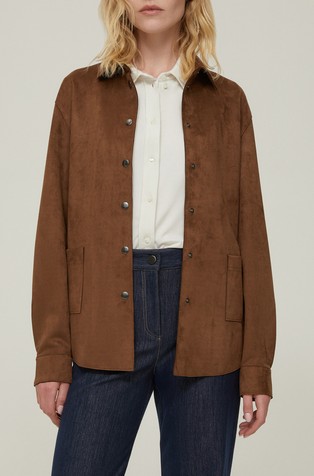 Košulja-jakna od umjetne brušene kože s trakom za vezanje