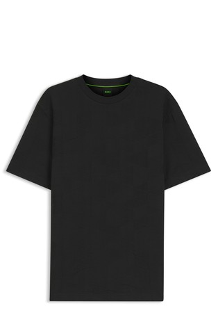 Cotton T-shirt with 3D-jacquard pattern