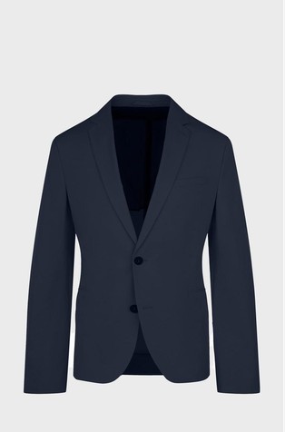 Slim fit jacket in technical cotton