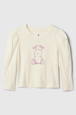 Gap logo majica dugih rukava za djecu djevojčice