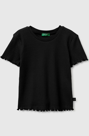 Slim fit rebrasta majica kratkih rukava