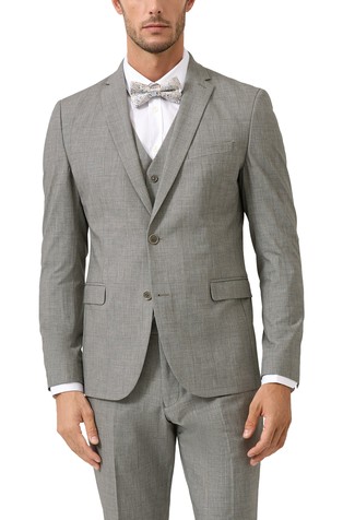 Slim-fit jacket in patterned stretch fabric