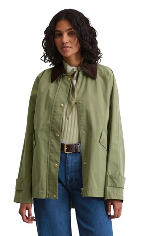Relaxed cape-style barn jacket in canvas