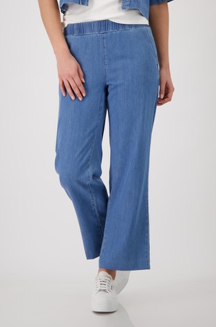Široke jeans hlače od liocela i pamuka