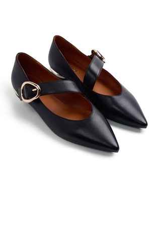 Leather ballet flats
