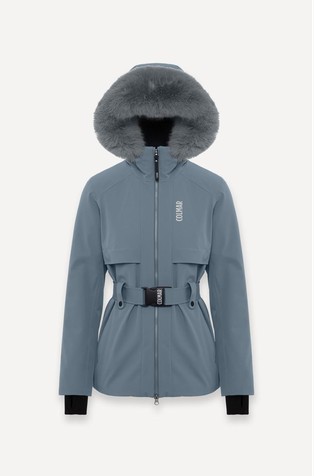 Vodoodbojna skijaška jakna s obrubom od umjetnog krzna