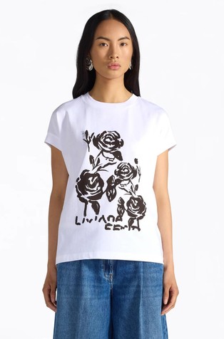 Cotton T-shirt with floral print