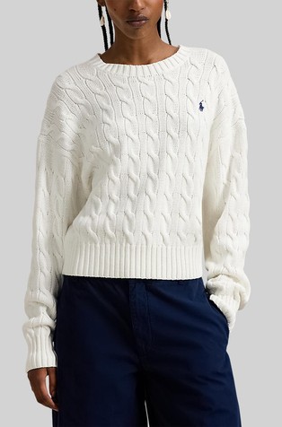 Strukturirano pleten pamučni pulover