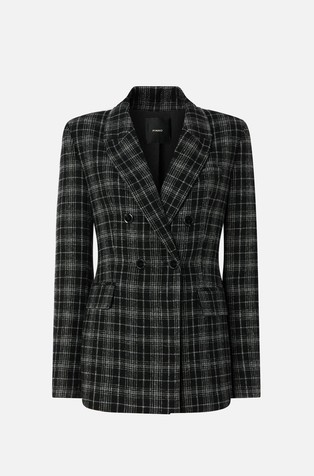 Double-breasted check jacket