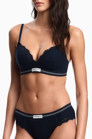 Trokutast grudnjak od mikrofibre s čipkom