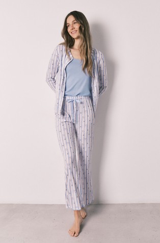 3-piece set striped pyjama set and top