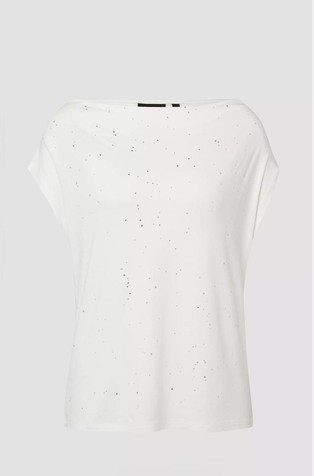 Top with waterfall neckline and gemstones