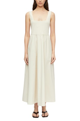 Duga haljina od kombinacije tkanina