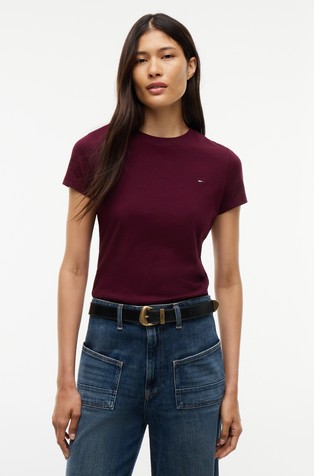Slim fit majica kratkih rukava s izvezenom zastavicom