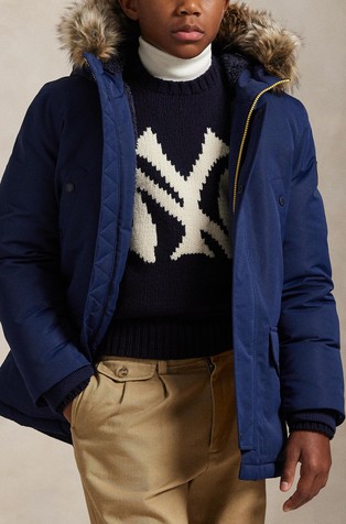 Parka punjena paperjem s obrubom od umjetnog krzna