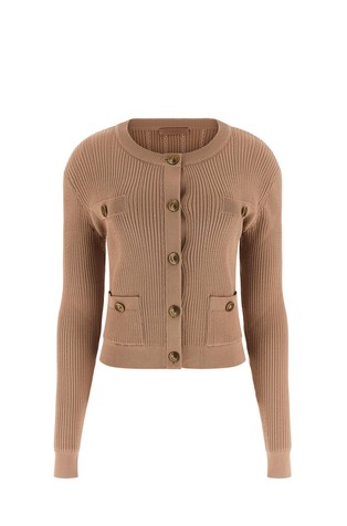 Rib-knit cardigan in viscose blend