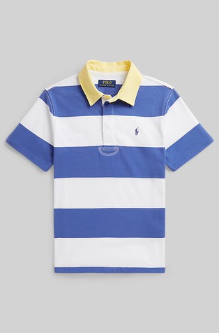 Prugasta pamučna rugby majica kratkih rukava