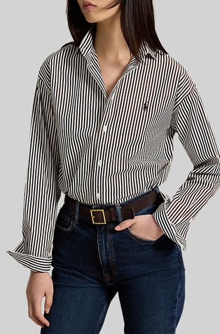 Relaxed Fit Striped Cotton Shirt