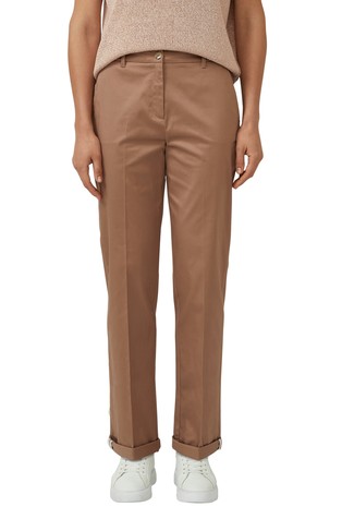 Chino pants with turn-up in cotton