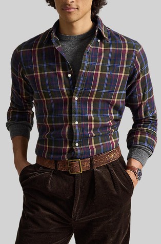 Custom fit karirana flanelska košulja