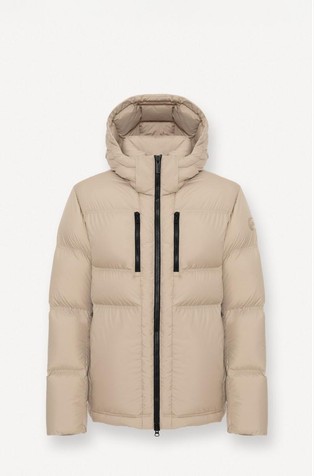 Vodoodbojna prošivena jakna punjena paperjem s kapuljačom