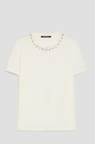 Pamučna majica s ukrasnim kamenčićima