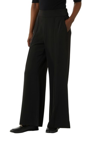 Flared trousers with an elasticated waistband