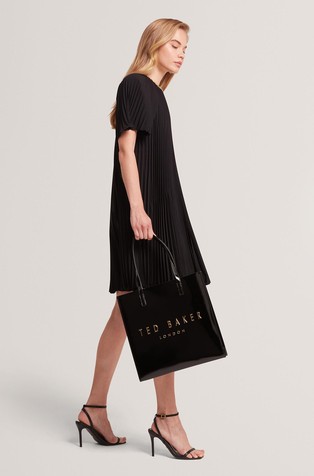 Small Patent Faux Leather Tote Bag