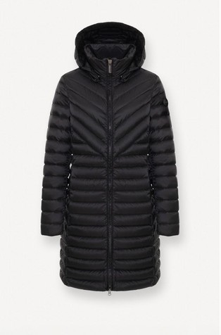 Duža vodoodbojna jakna punjena paperjem s kapuljačom