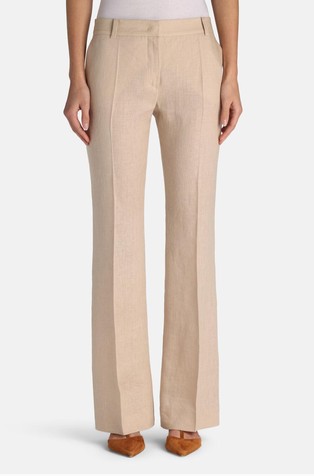 Straight-leg linen pants