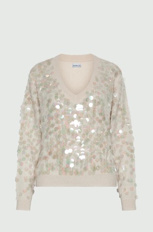 Pleten pulover s velikim šljokicama