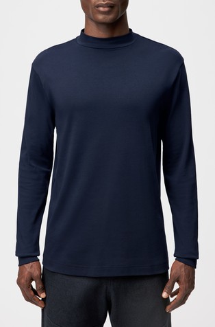 Pamučna majica dugih rukava s povišenim ovratnikom