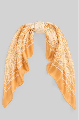 Paisley Sandwashed Silk Twill Bandanna