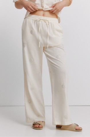 Floral cotton trousers