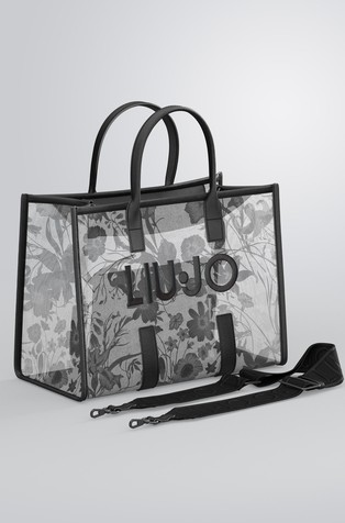 Floral mesh shopper bag